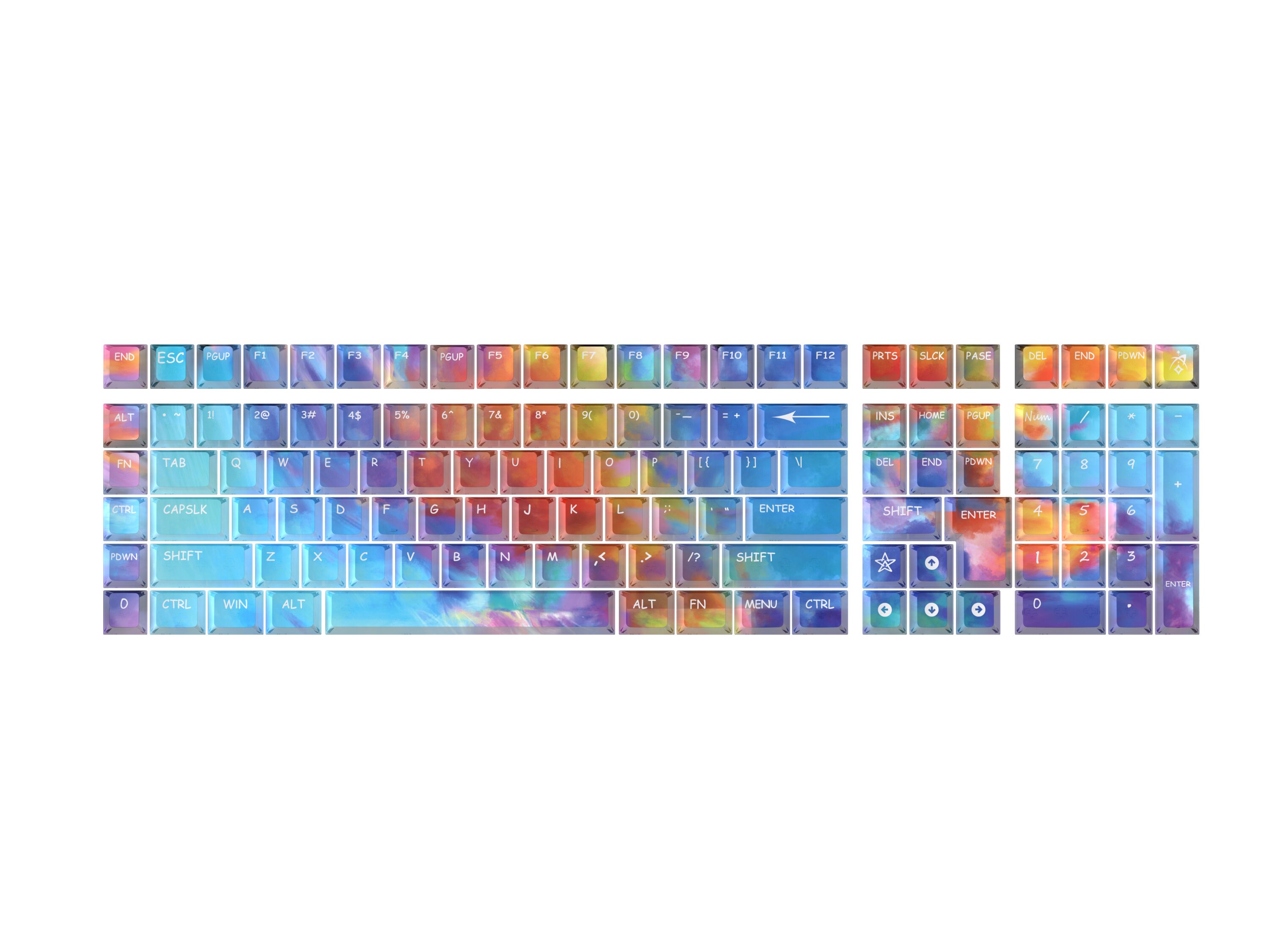 GXD Color Burst Foggy Transparent Keycap