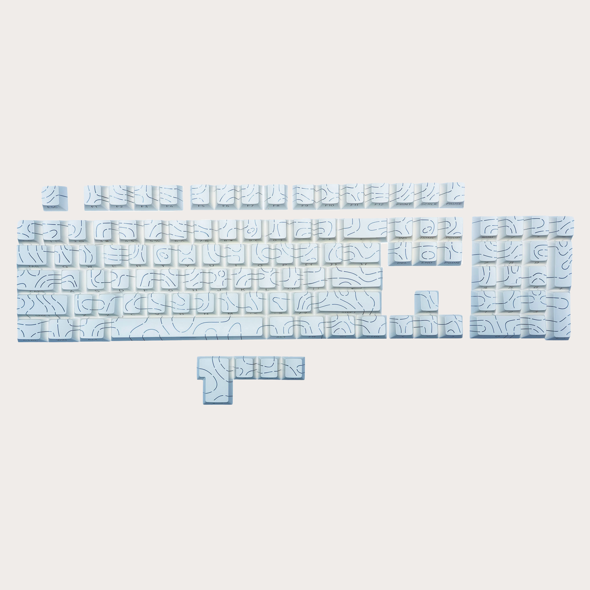 GAOXD Ligne de contour Touches en PBT Double-shot de profil Cherry