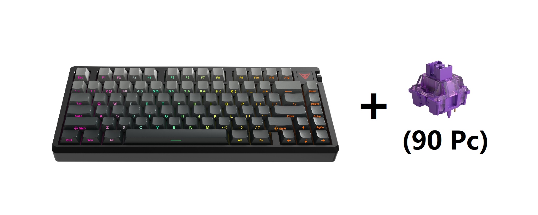 ARMOURY Keyboard - Black + Akko Lavender Pro Switches