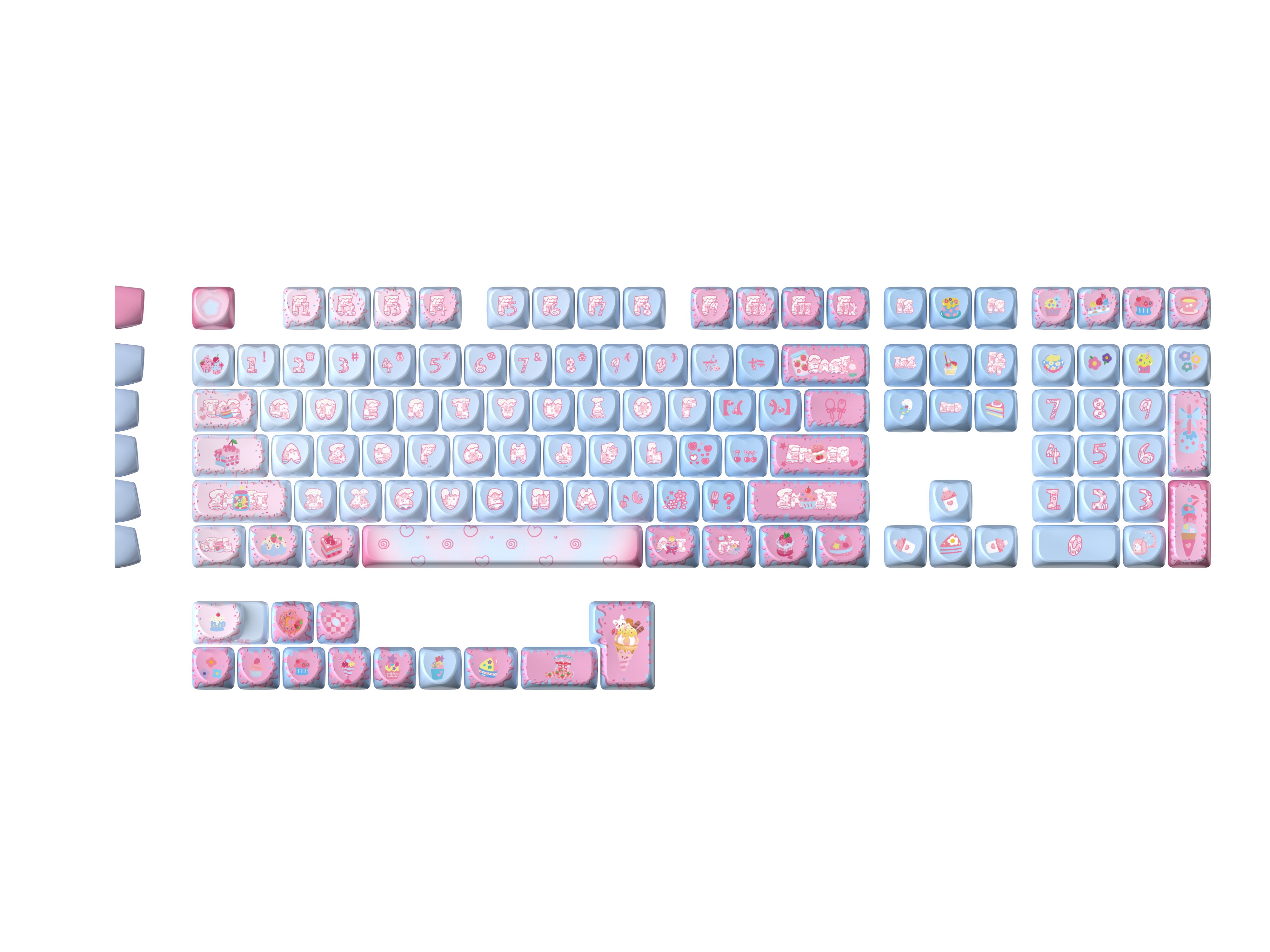 GAOXD Heart-Shaped PBT Dye Sub OEM Profile Keycaps