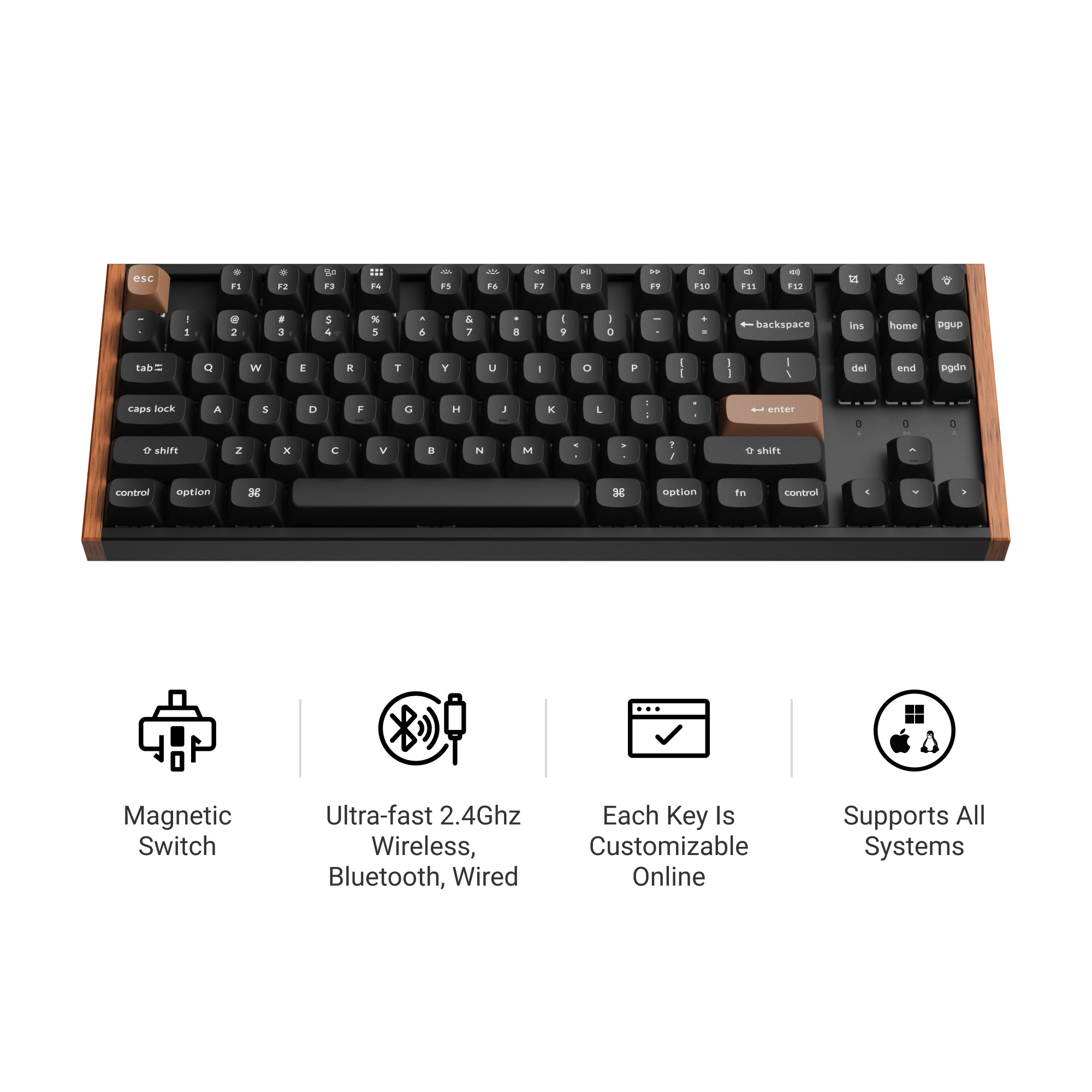 Keychron K8 HE TKL (80 %) Clavier Interrupteurs magnétiques(Open Box)