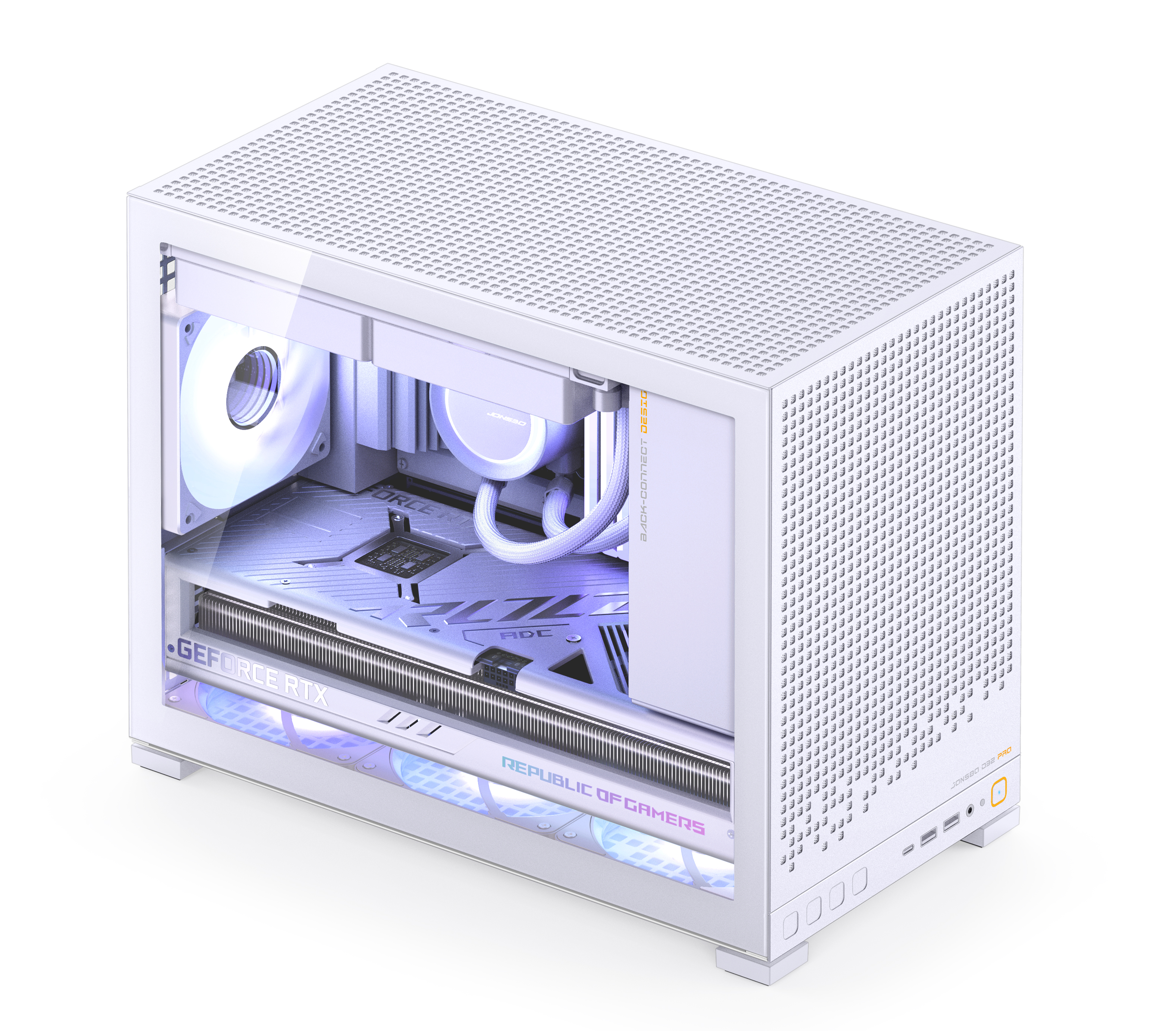 Boîtier PC Micro-ATX JONSBO D32 PRO, blanc(Open Box)