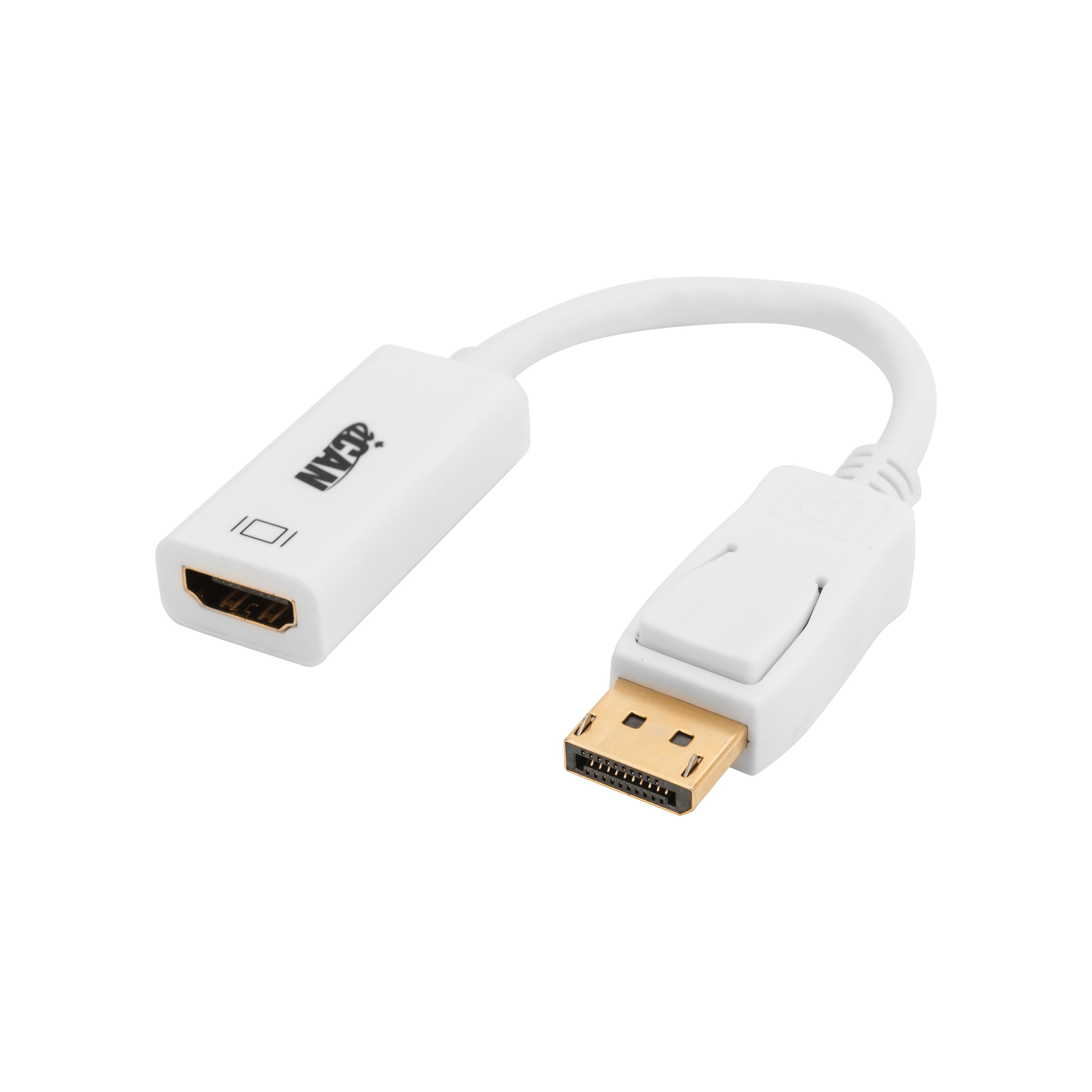 iCAN DisplayPort to HDMI Adapter, Male to Female, Gold Plated, White