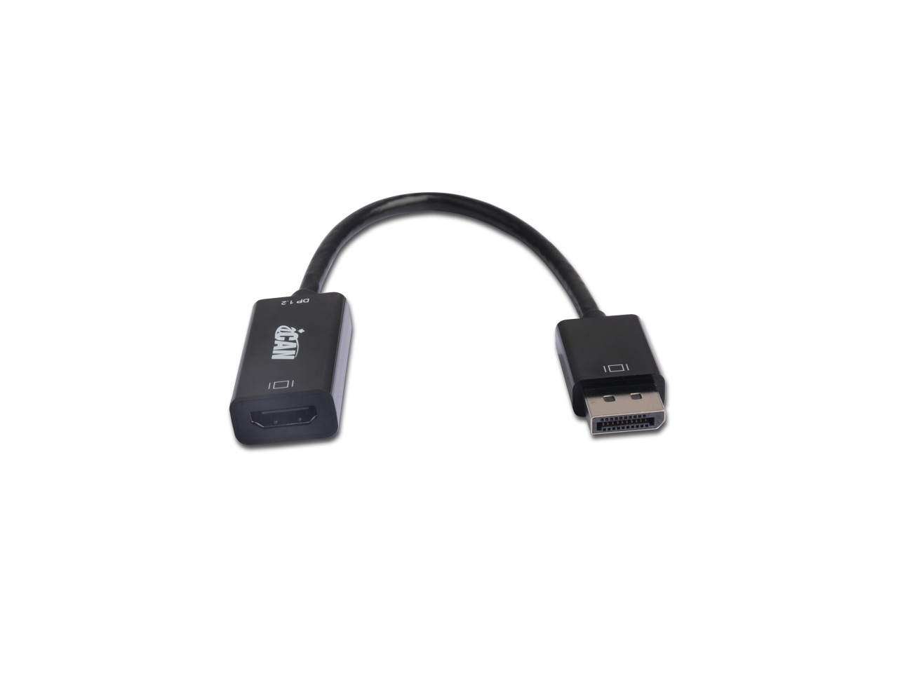 iCAN Active DisplayPort 1.2 to HDMI 4K Adapter, Male to Female, Black