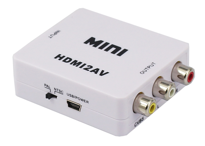 iCAN HDMI to 3RCA CVBS AV Composite Video Audio Converter, White