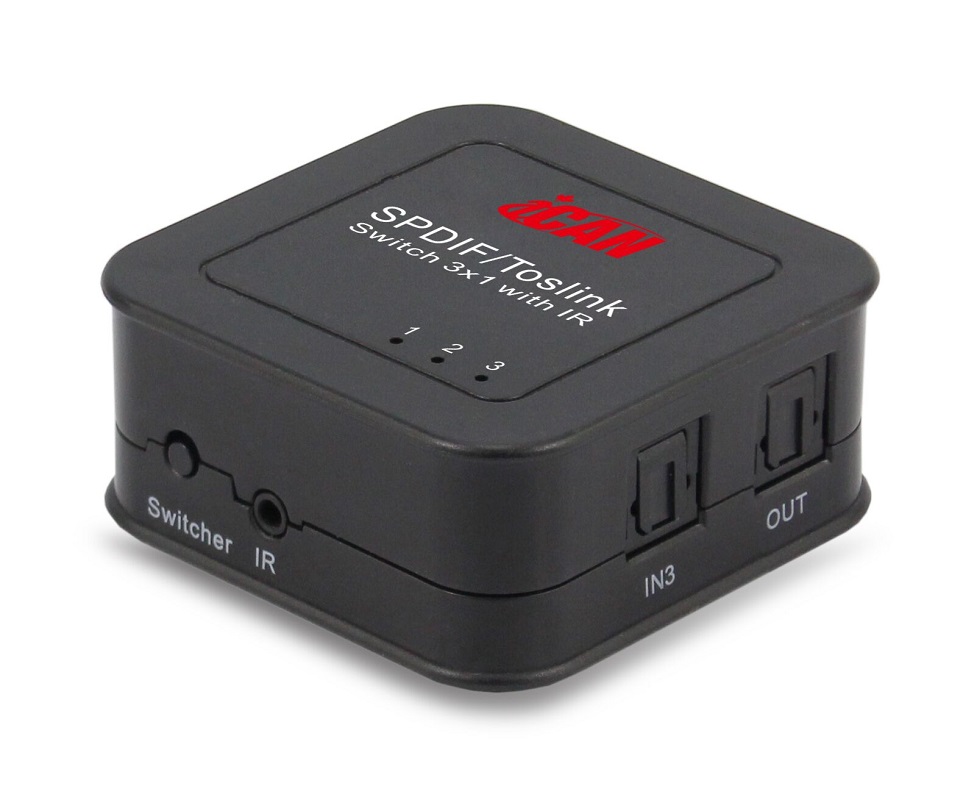 iCAN SPDIF/Toslink Switch 3 x 1 with IR
