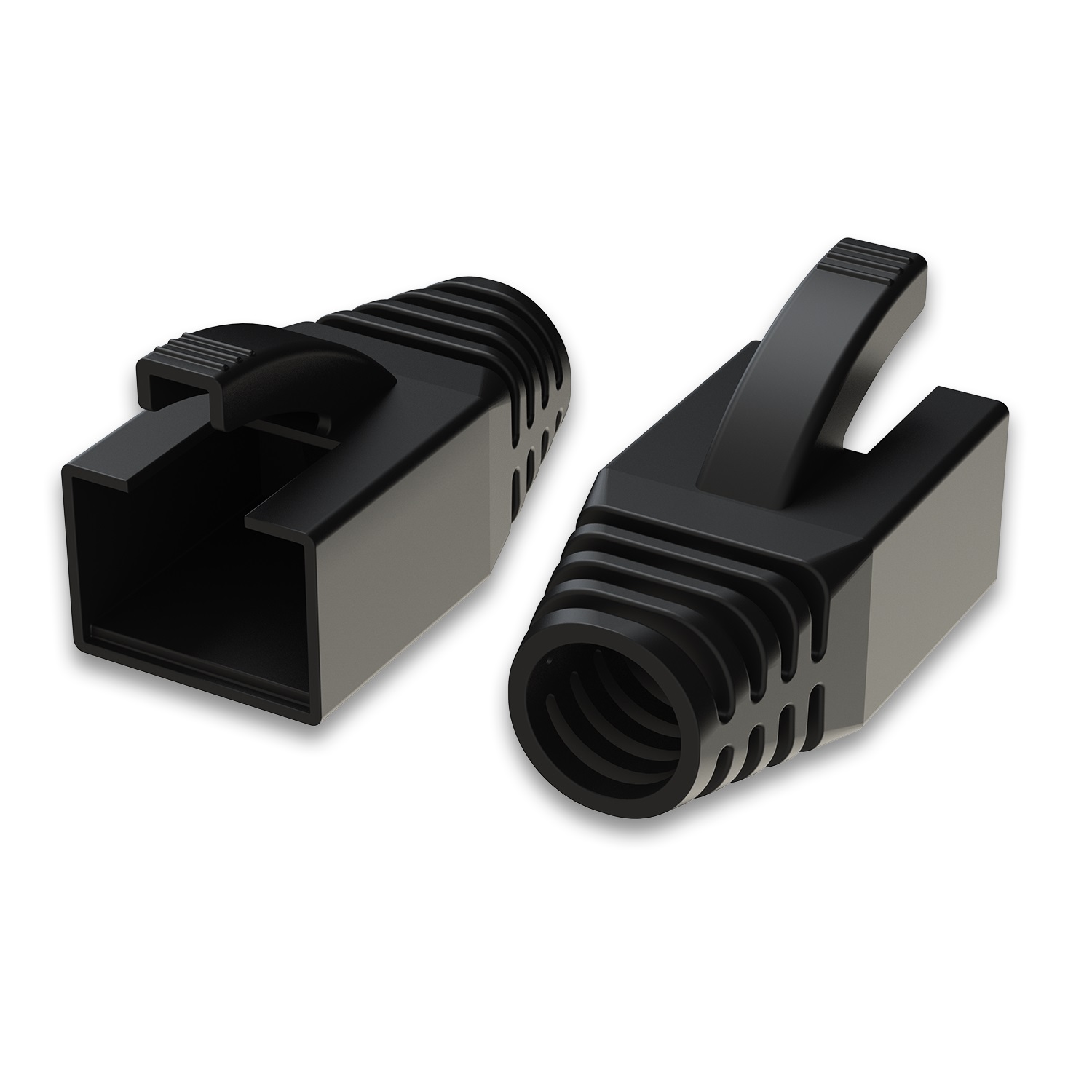iCAN Cat6A 7.5mm Bottes NOIRES pour Cat6A, 50 Packs