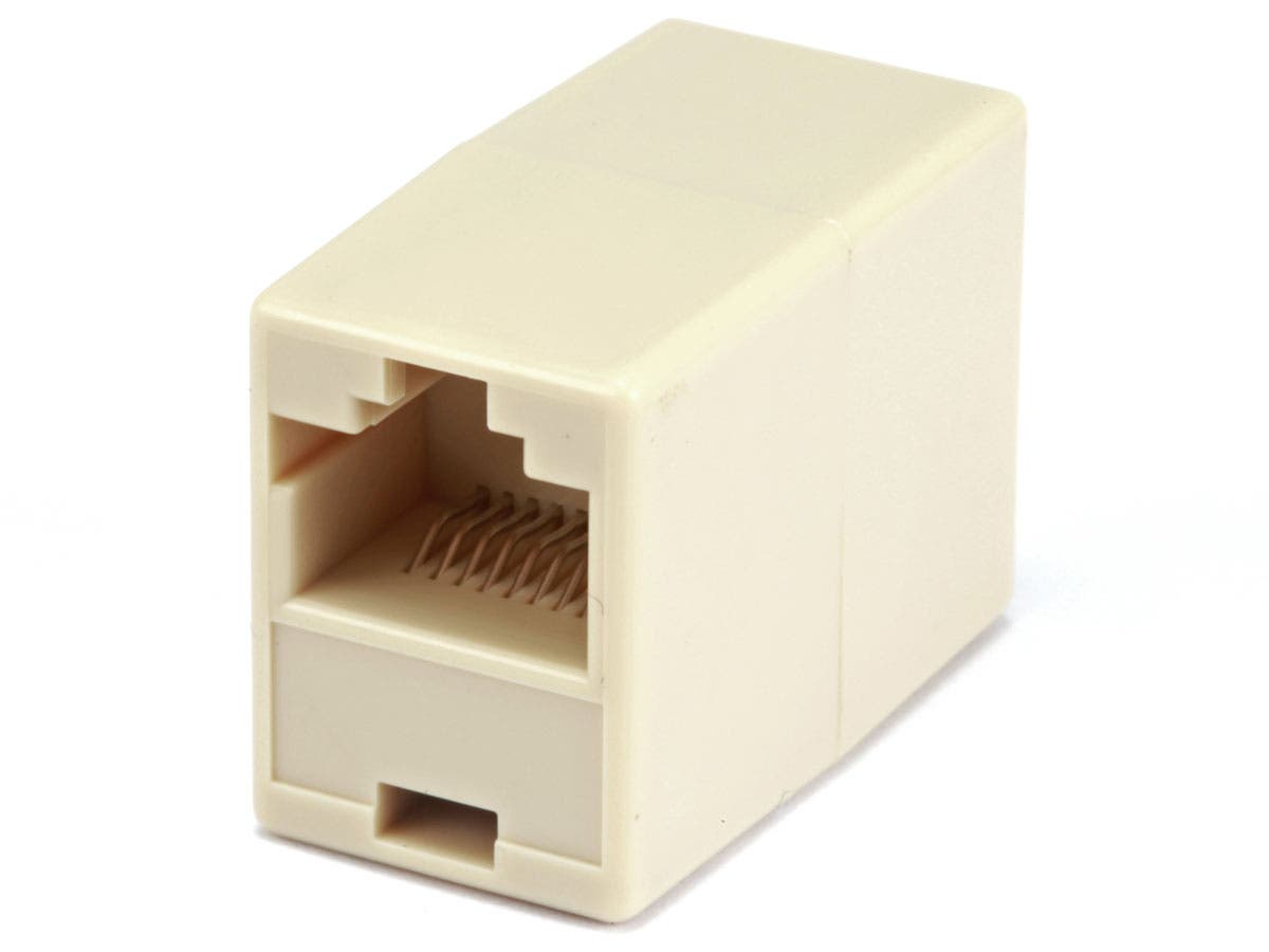 MONOPRICE 8P8C RJ45 Straight Inline Coupler, Beige