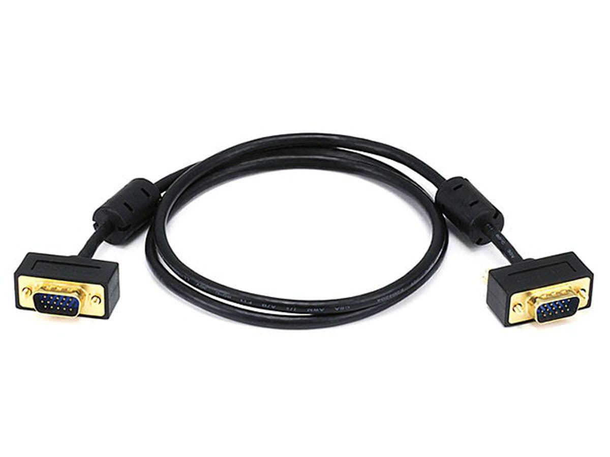 MONOPRICE Câble de moniteur SVGA Super VGA M/M ultra fin de 3 pieds avec ferrites