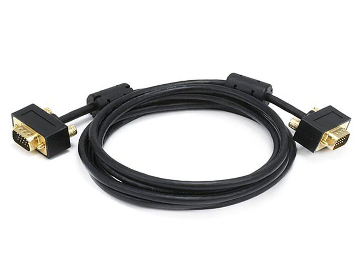 MONOPRICE Câble de moniteur SVGA Super VGA M/M ultra fin de 6 pieds avec ferrites