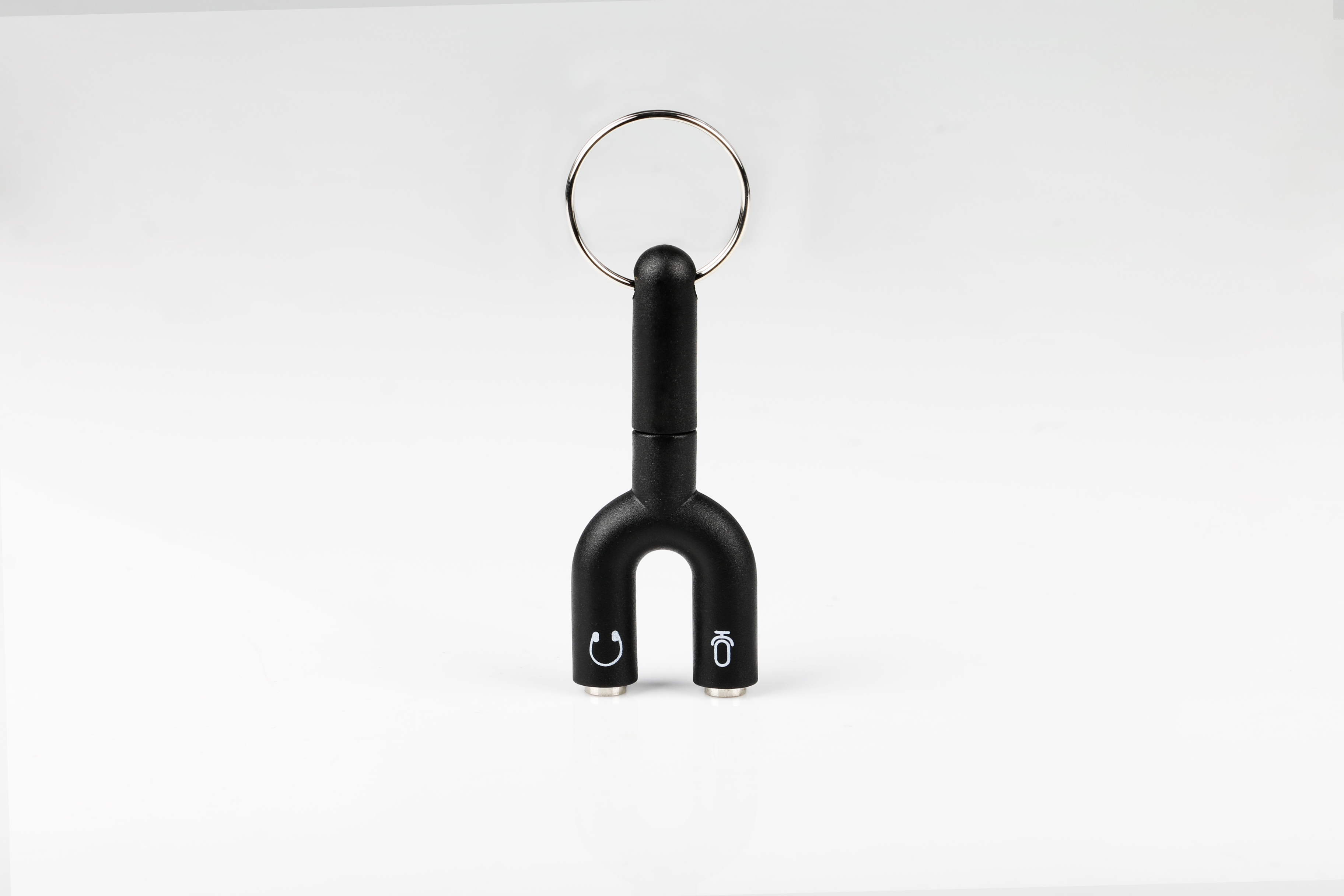 iCAN Audio & Mic 2 in 1 3.5mm Headphone Splitter Adapter, 3.5mm Male to 2xFemale, Black