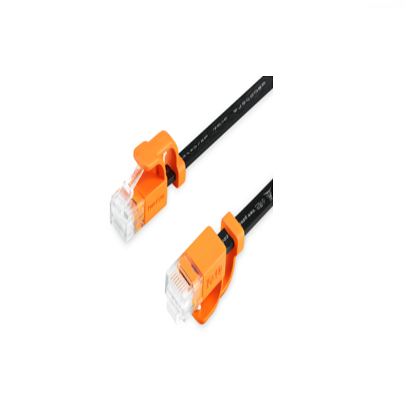 POWERSYN Cat.6 High Speed Flat Cable, Damper Series, Black, 1m/3ft