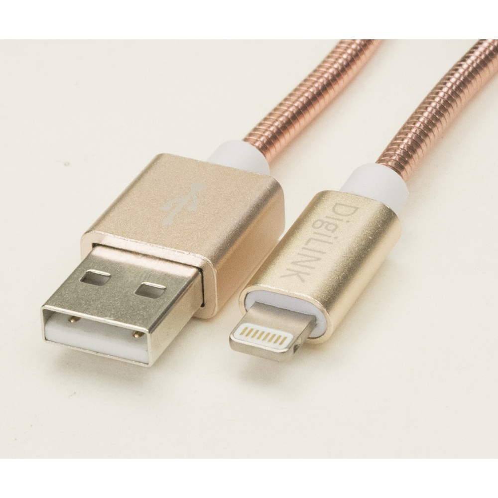 iCAN Lightning Metal Rose Gold Braided Jacket - 3 ft. (AP MFILTN-M03RI)(Open Box)