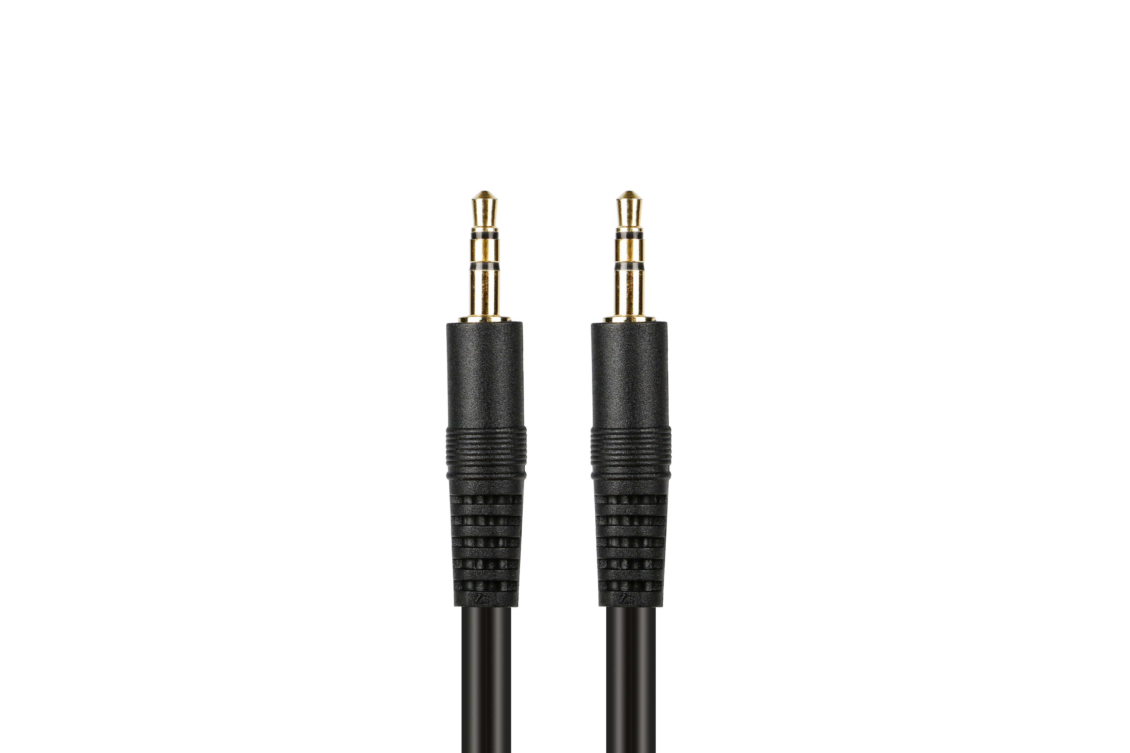 iCAN 3.5mm Stereo Audio Cable, Shielded, M/M, 25 FT, Black