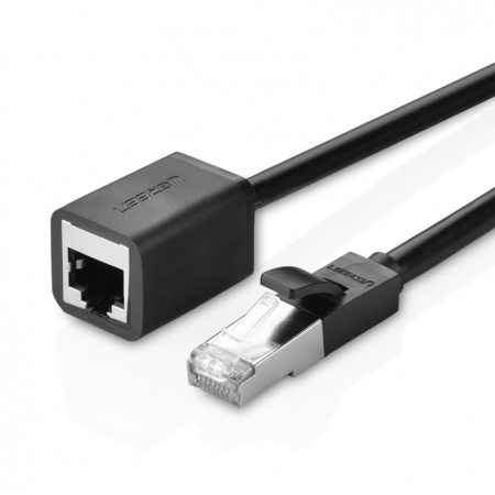 UGREEN NW112 Cat 6 FTP Ethernet RJ45 Extension M/F Patch Cords, 1M Blk