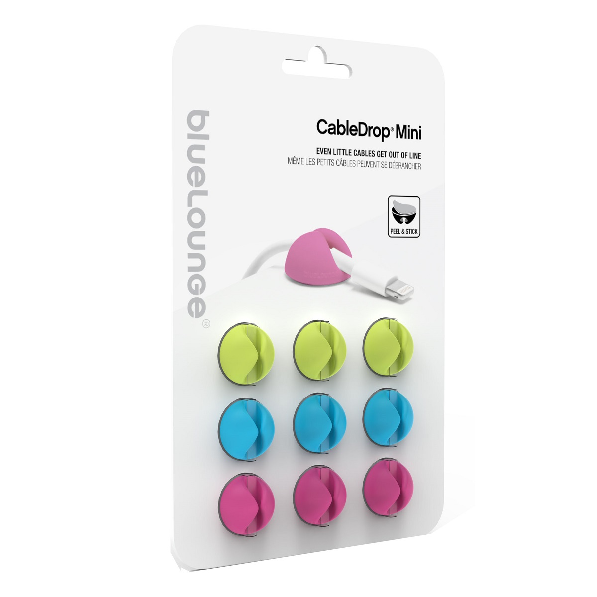 BLUELOUNGE Cabledrop CableClip Mini Couleurs Vives