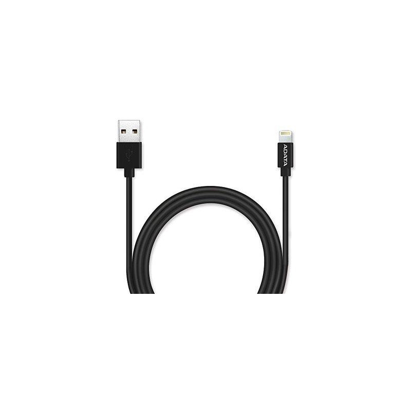 ADATA Sync & Charge Lightning Apple Cable 6.56 ft, Black