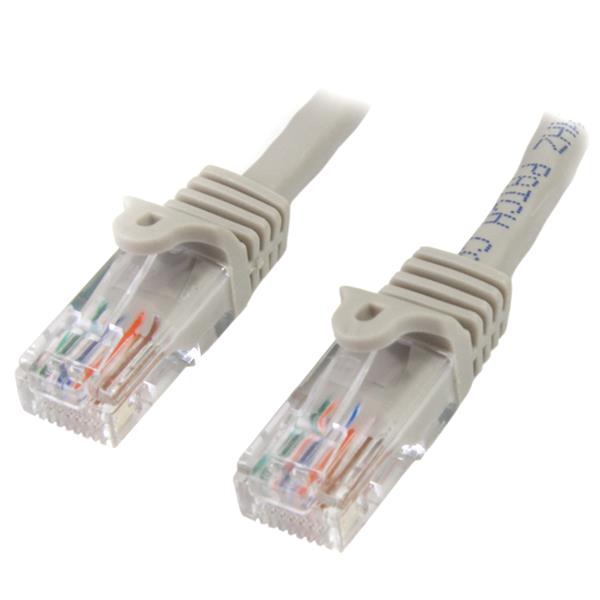 StarTech Câble de raccordement UTP Cat5e sans accroc gris - 15 pi (45PATCH15GR)