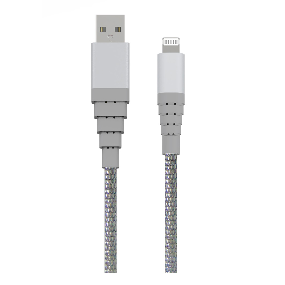 iCAN USB-A 2.0 to Lightning Cable, Apple MFi, M/M, 3ft, Silver(Open Box)