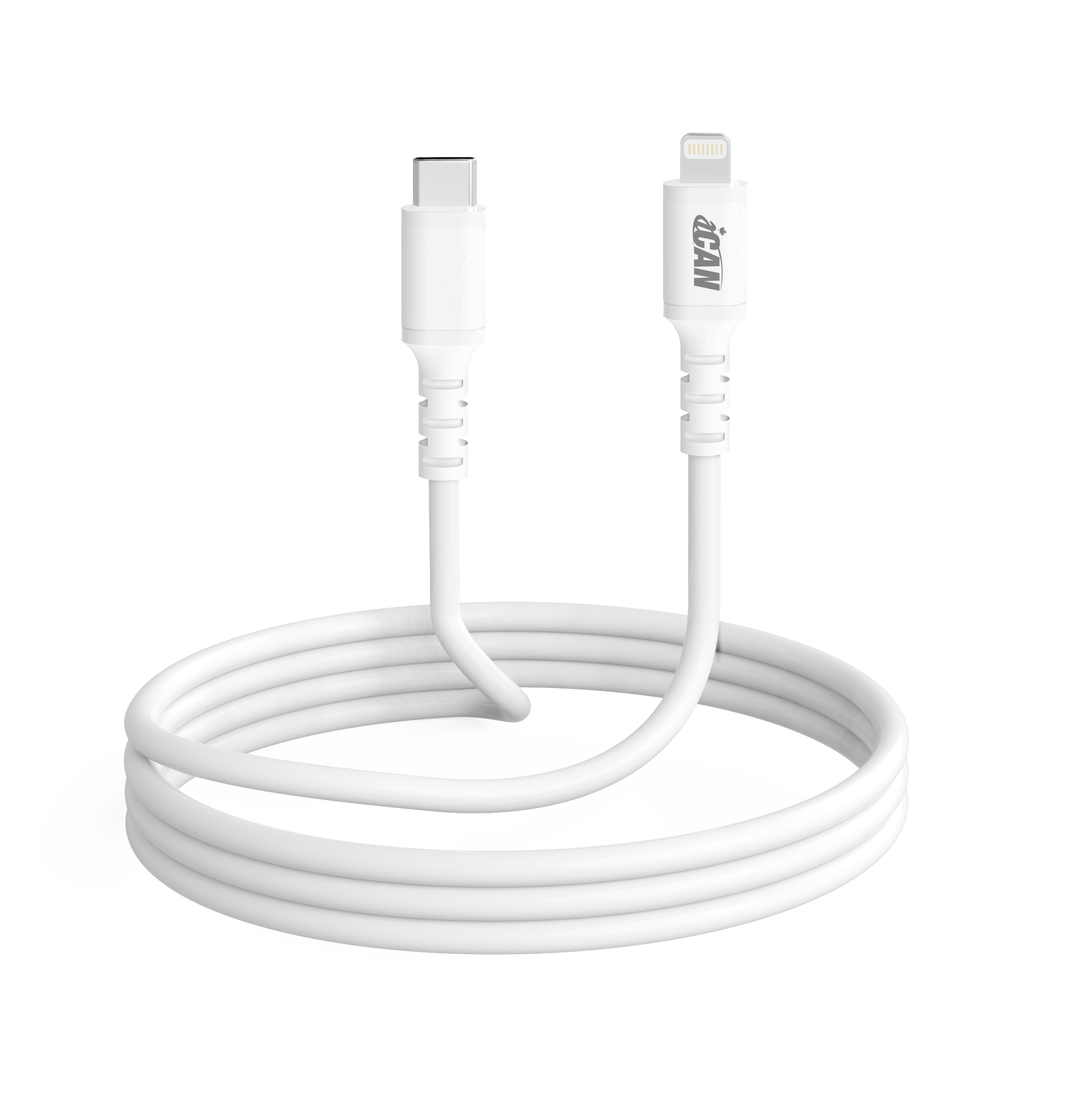 iCAN USB C to Lightning Charger Cable – 1m – White