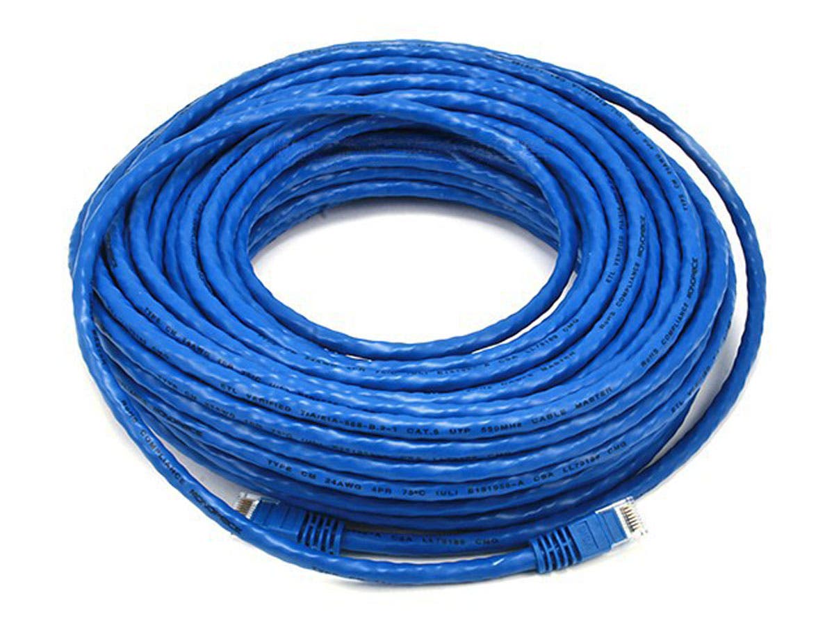 MONOPRICE Cat6 Ethernet Patch Cable, 75ft, Dark Blue