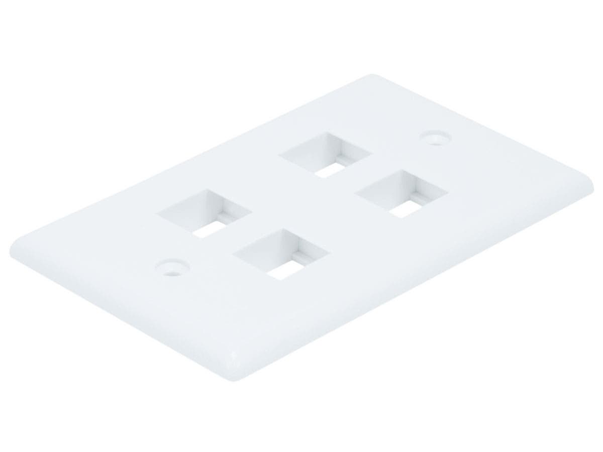 Plaque murale Monoprice pour Keystone, 4 trous - Blanc