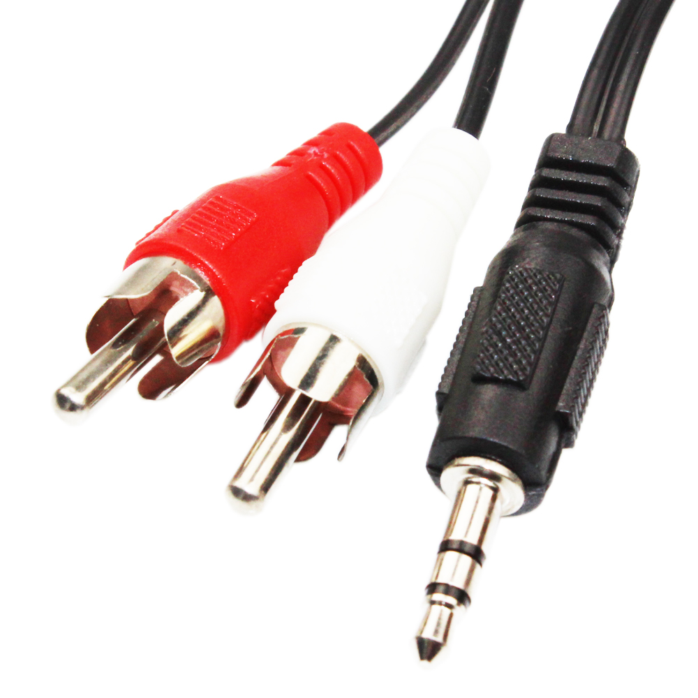 iCAN 3.5mm 28AWG Y Splitter  3.5mm Plug to 2RCA Plugs, 12FT(Open Box)