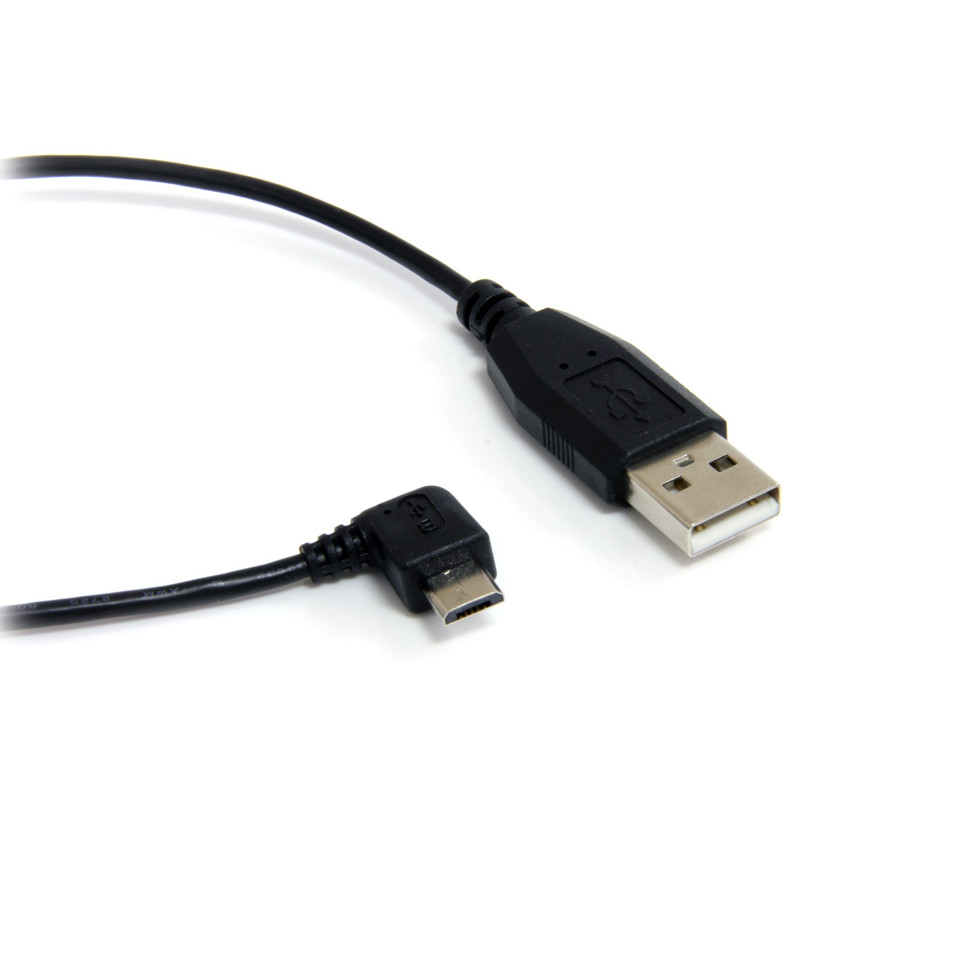 StarTech 6 ft Micro USB Cable A to Right Angle Micro B Black (UUSBHAUB6RA)