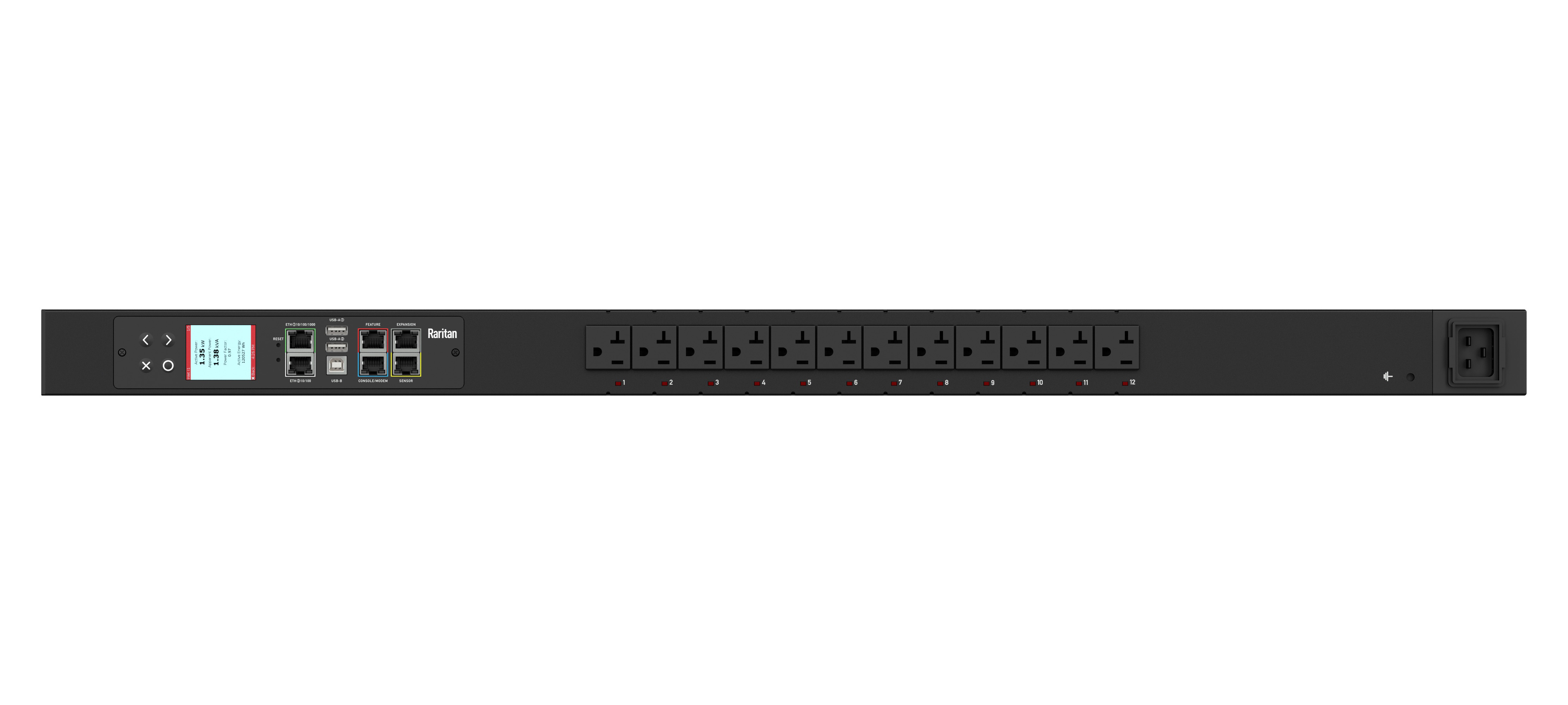 RARITAN PDU 1PH 120VAC 20A (16A RATED) 12 OUTLETS