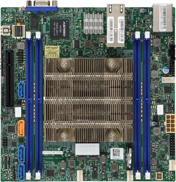 Supermicro X11SDV-16C-TLN2F CPU-Embedded Server Board - with Intel Xeon D-2183IT16-Core 32-Thread CPU - 2x 10GbE mini-ITX (MBD-