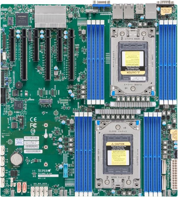 Supermicro H12DSI-NT6 Dual-socket AMD EPYC 7003 7002 Server Board - SP3 E-ATX - 2x 10GbE RJ45 - Retail Box (MBD-H12DSI-NT6-O)