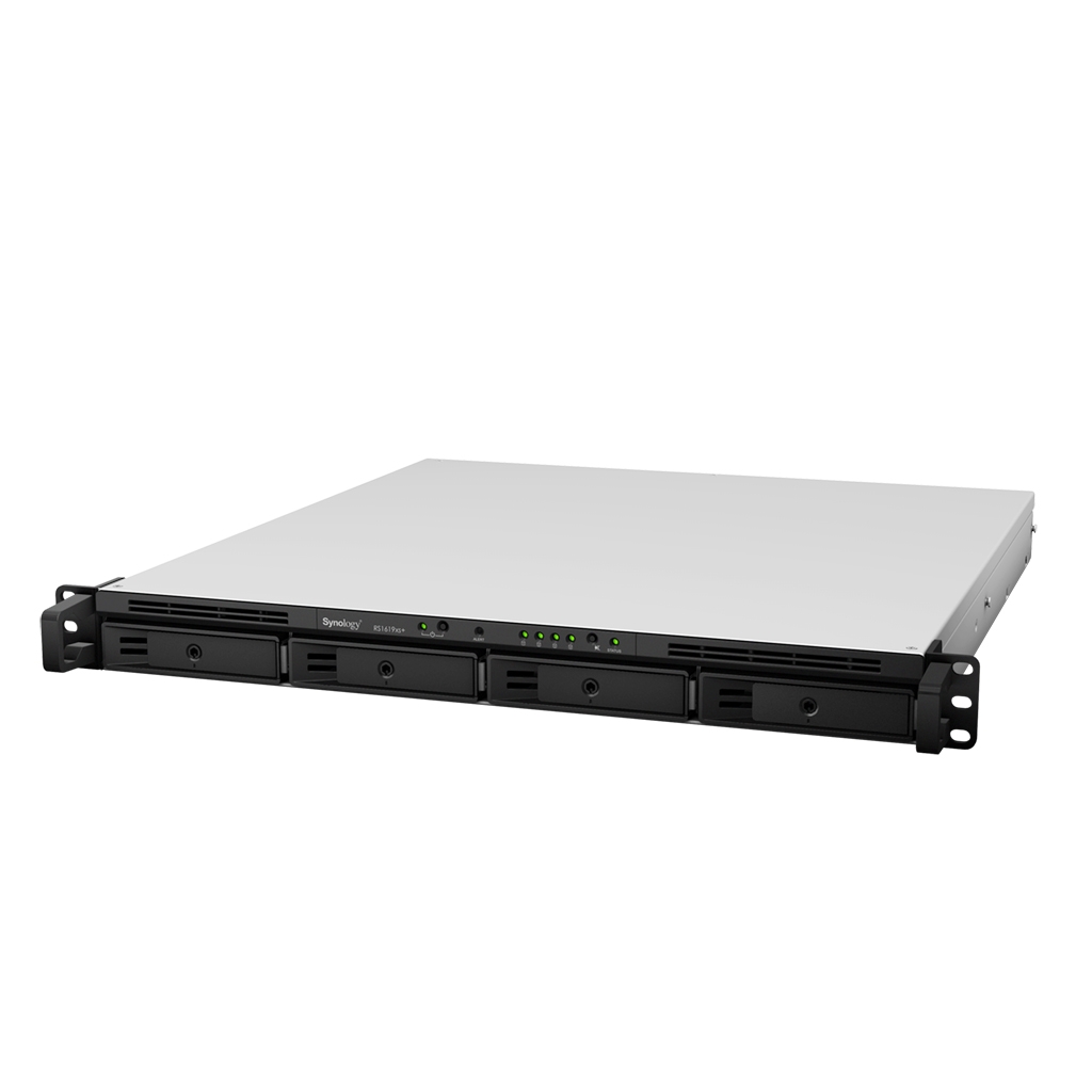 Synology RS1619XS+ 4-Bay 8GB 1U Rackmount NAS Server - 4x GbE LAN (RS1619XS+) - Intel Xeon D-1527 Quad-Core 2.2GHz CPU