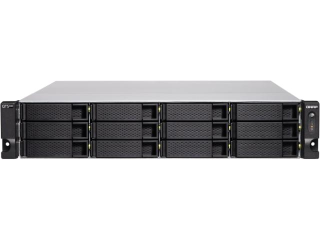 QNAP TS-H1277XU-RP QTS HERO 12-Bay 2U Rackmount Server-NAS - 32GB 2x 10GbE SFP+, 2x 10GbE RJ45, 2x GbE Redundant PSU ZFS-based 