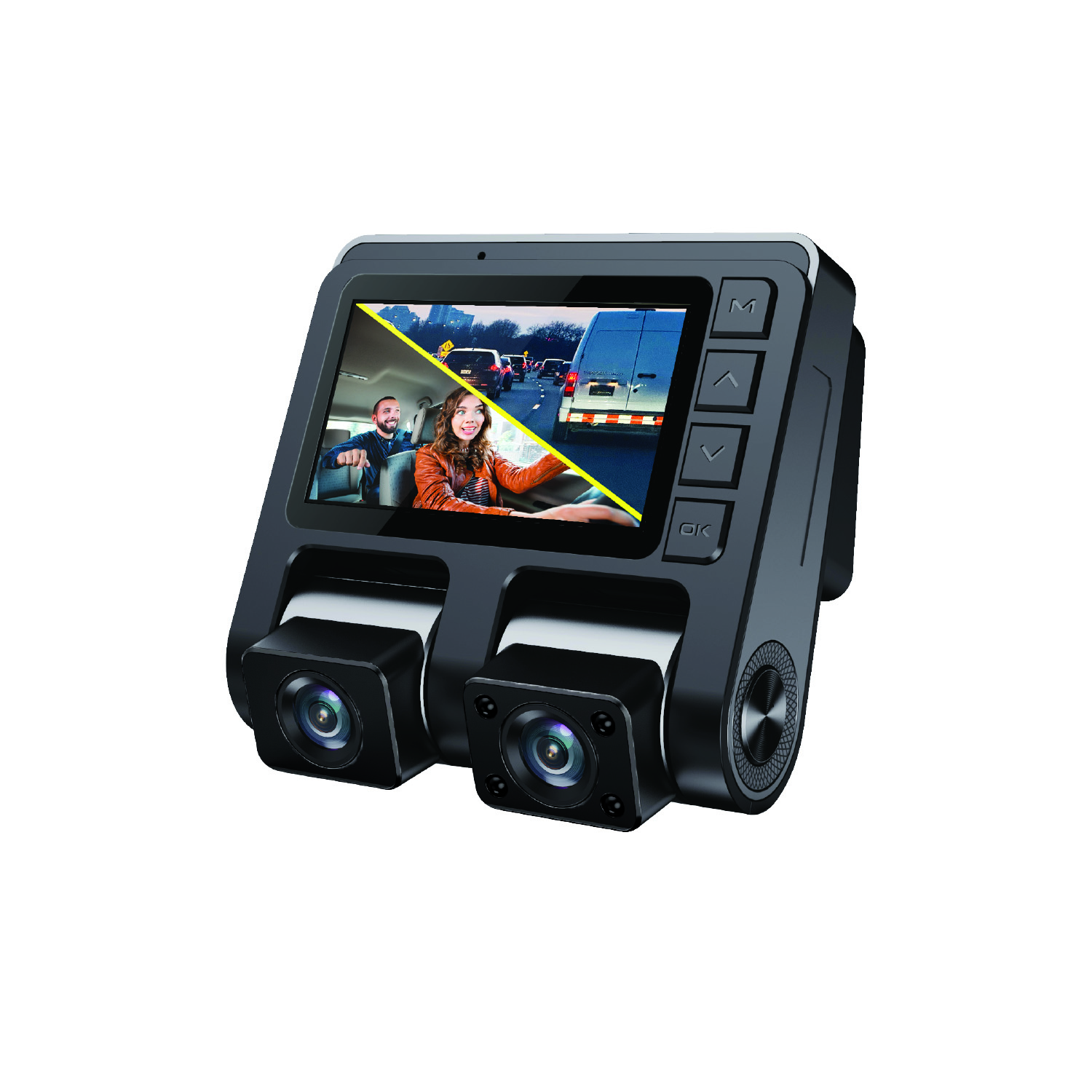 GekoGear Orbit D110 Dash Cam | 2-Channel Dual View Dashcam (1080p Full