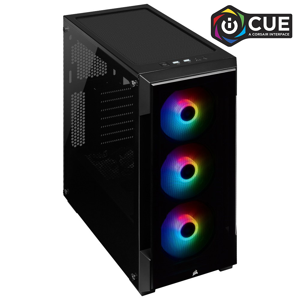 CORSAIR (iCUE 220T RGB) - Boîtier d'ordinateur moyen noir