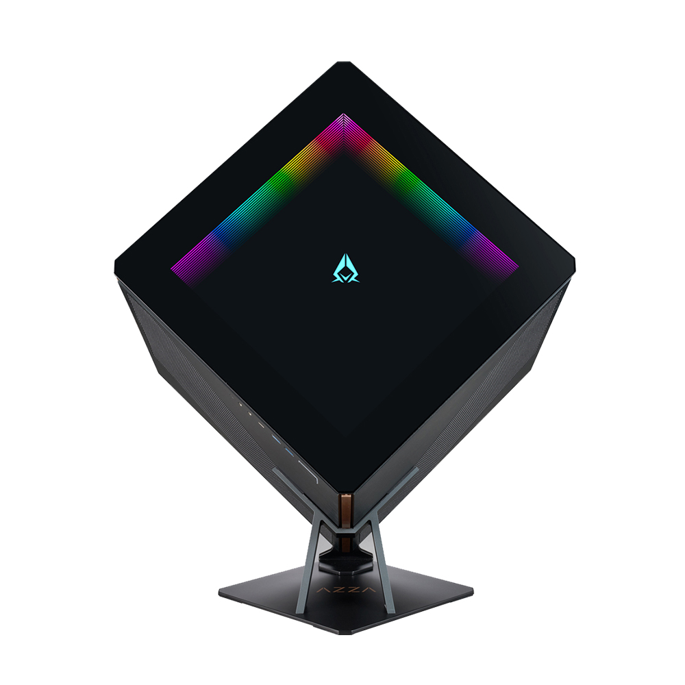 AZZA Regis 902 - Luxury Cube Case | Infinity RGB Panel | 3-Sided Tempered Glass | CNC Milled Aluminum Stand | 336MM MAX. GPU Le
