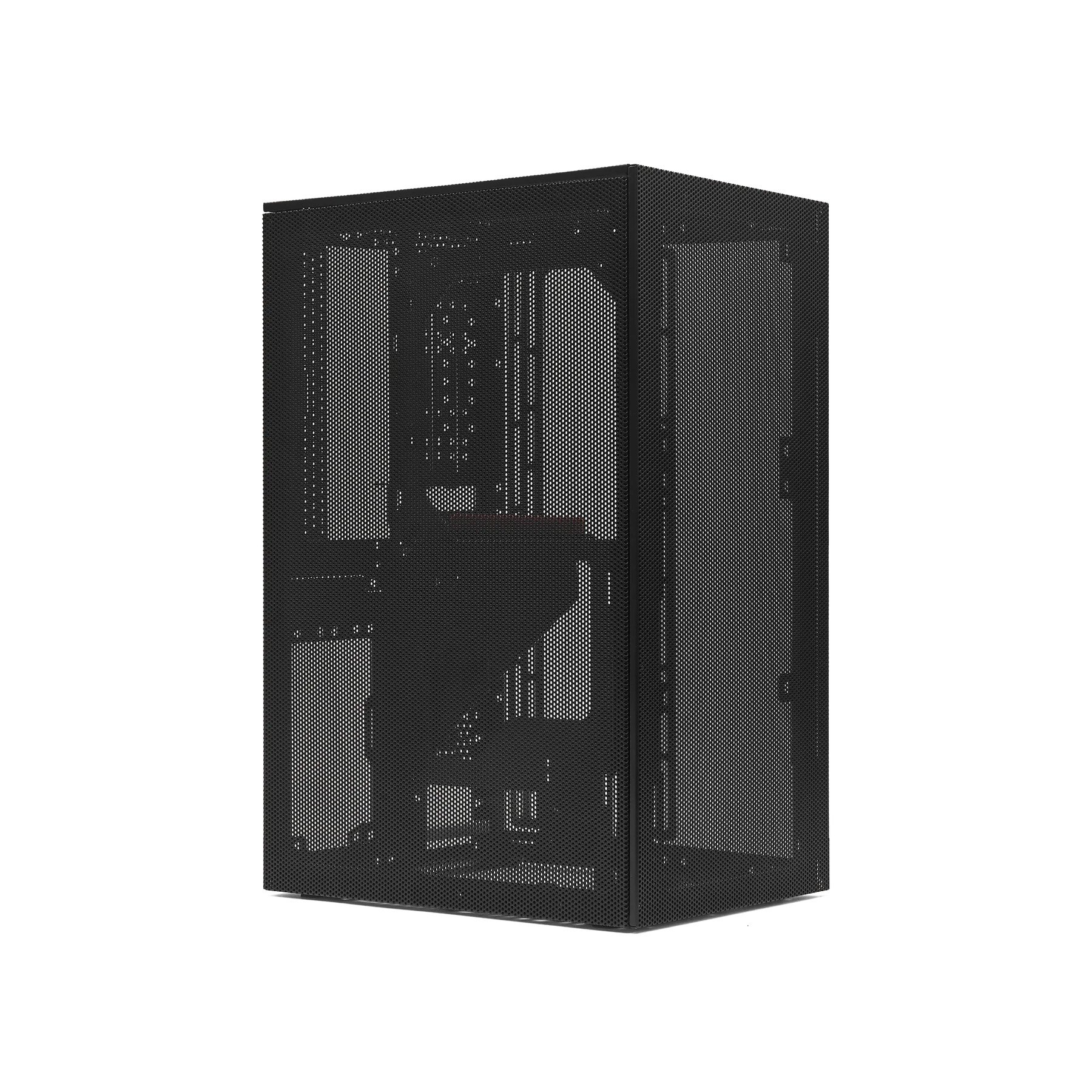 SSUPD Meshroom S Mini ITX Case - Black, with PCIe 4.0 Riser Cable