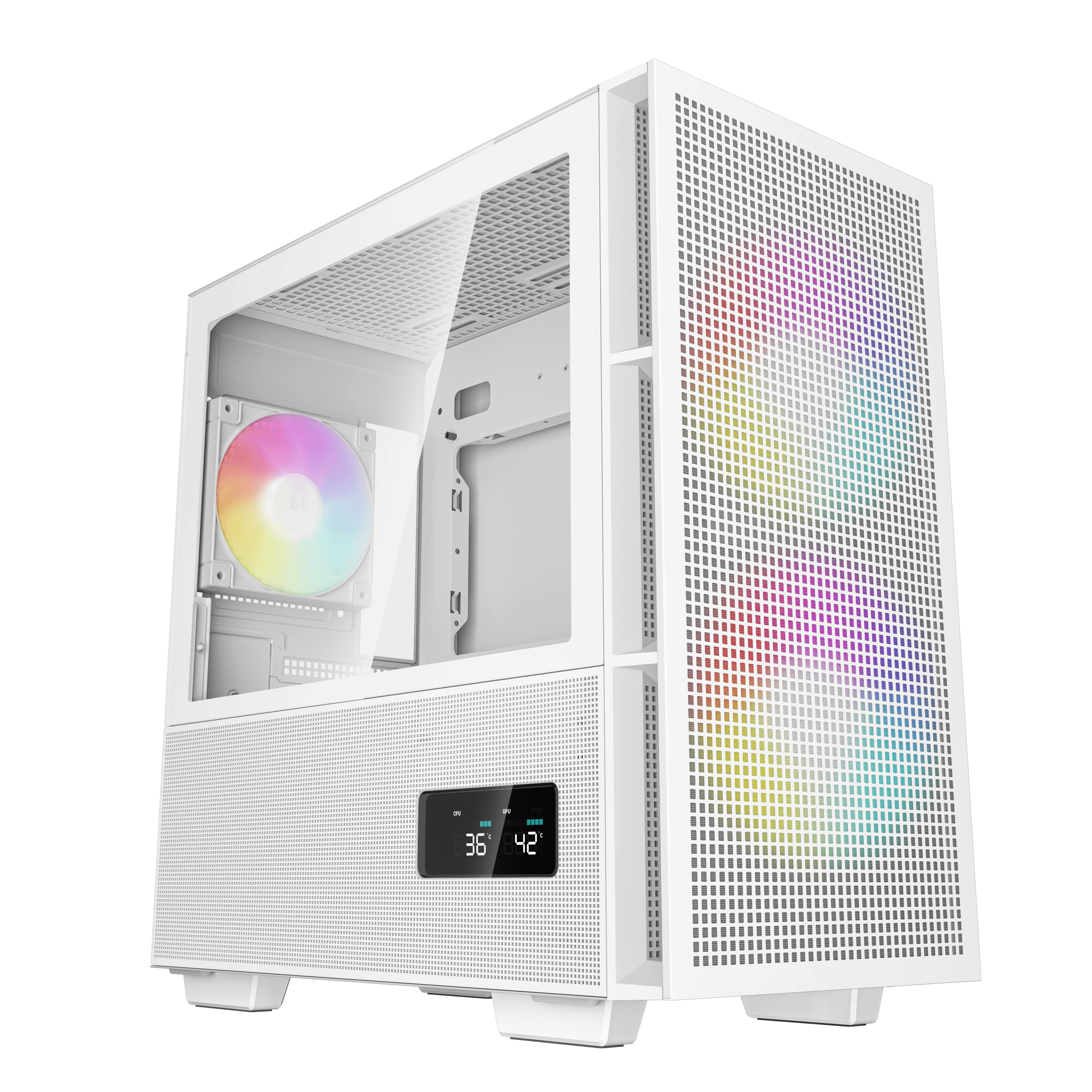 DeepCool CH360 Digital Boîtier de flux d'air mATX, Blanc