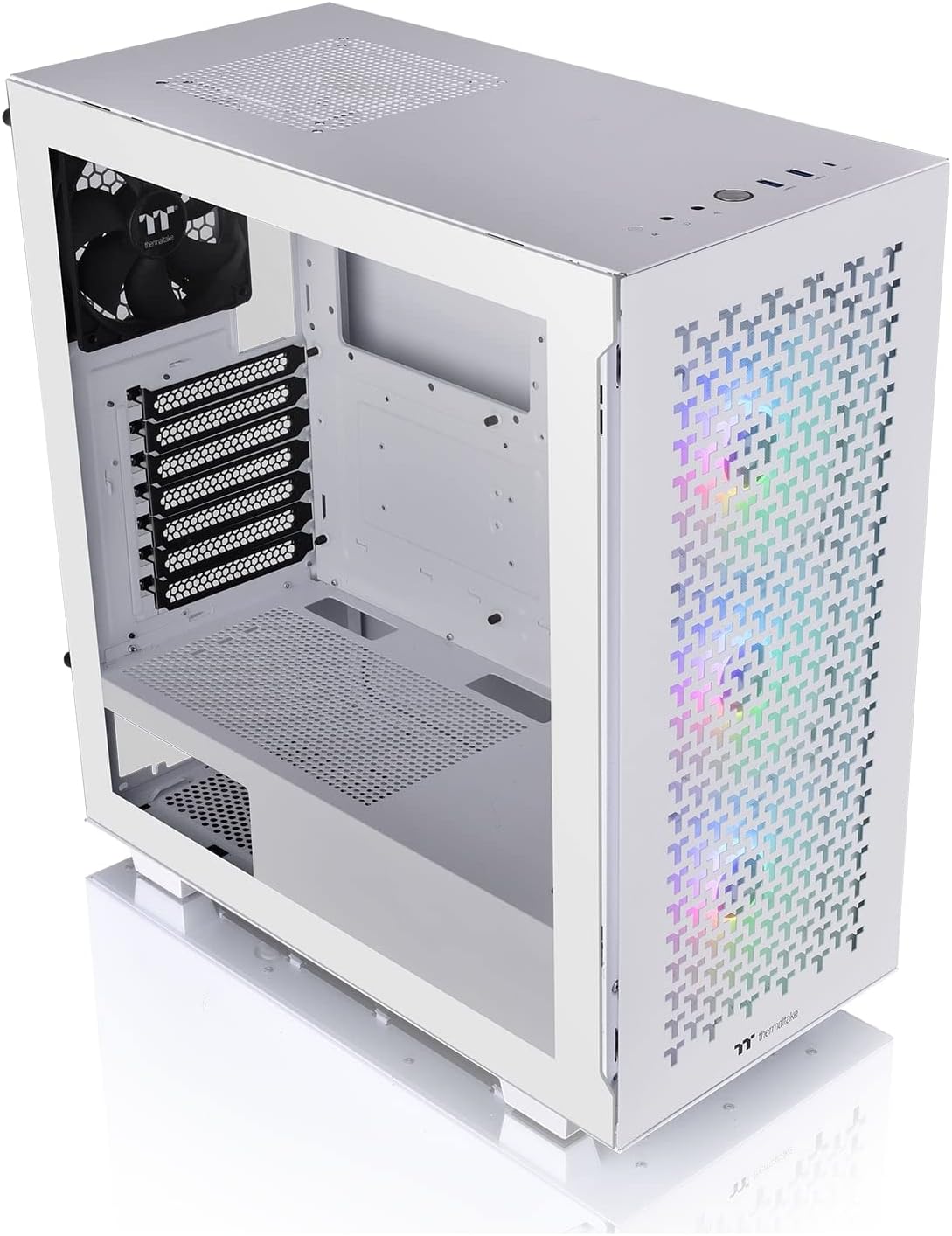 Boîtier de tour moyenne THERMALTAKE V350 TG ARGB Air avec RVB, Neige Blanche