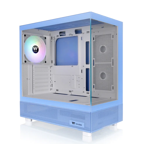 THERMALTAKE View 270 TG ARGB avec boîtier d'ordinateur avec 3 ventilateurs ARGB Lite de 120 mm, bleu hortensia