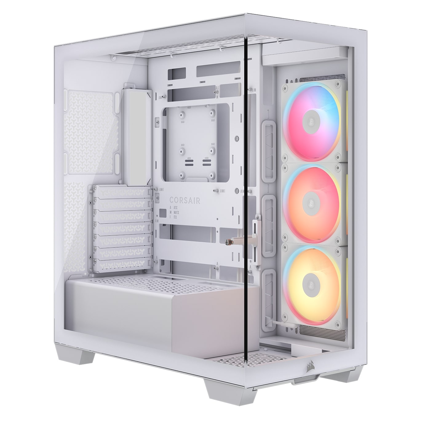 CORSAIR 3500X LX-R RGB Mid-Tower PC Case, White
