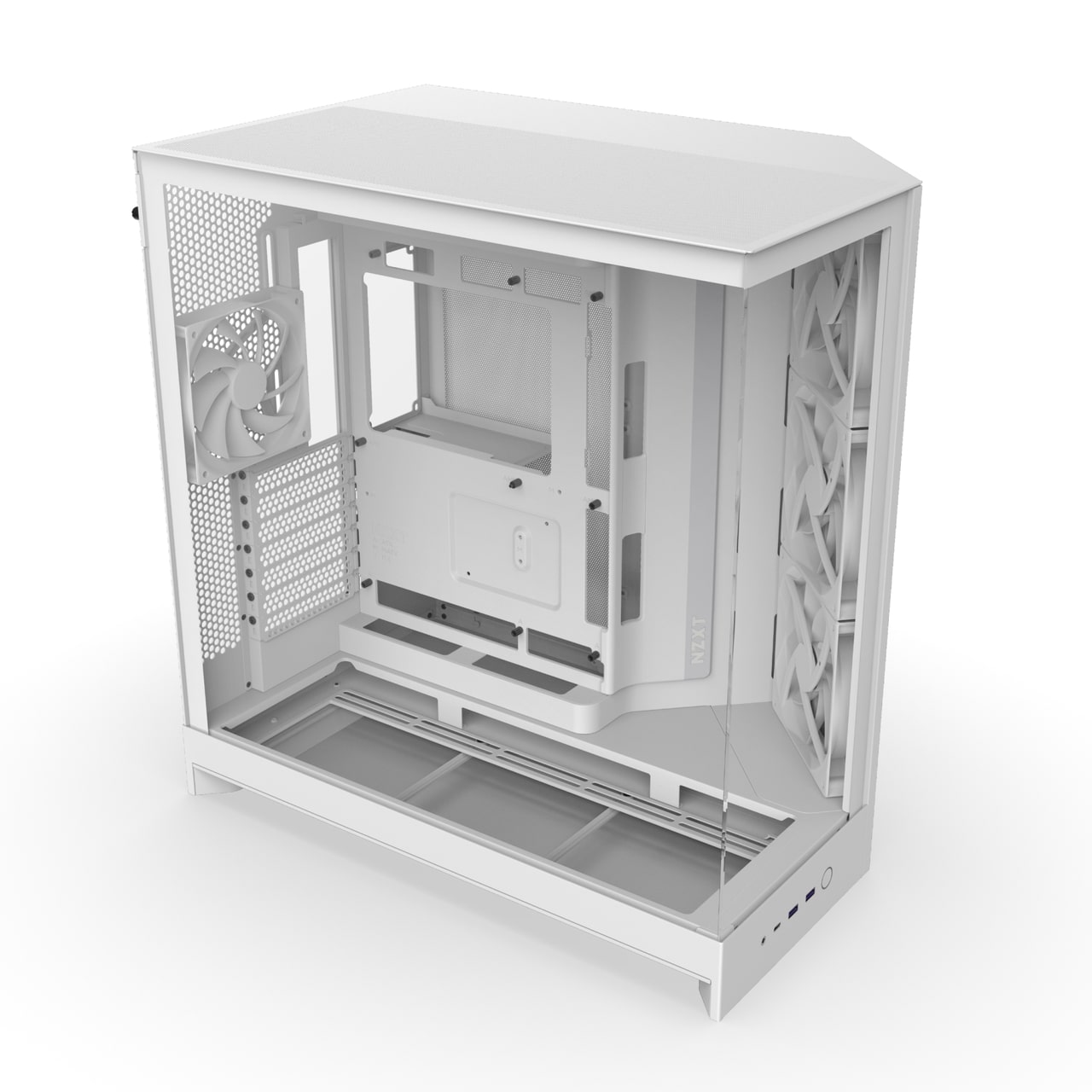 NZXT H9 Flow Dual-Chamber ATX Mid Tower Chassis - All White