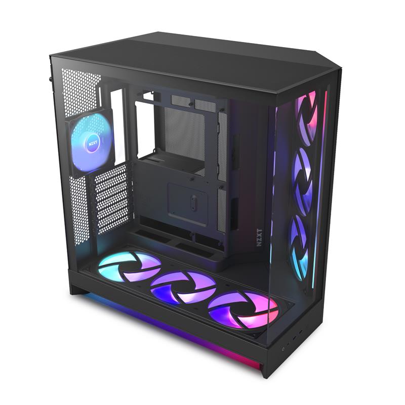 NZXT H9 Flow RGB+ Dual-Chamber ATX Mid Tower Chassis - All Black