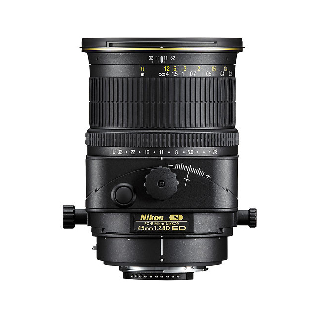 bjectif Nikon PC-E FX NIKKOR 45mm f/2.8D ED | Contrôle ultra-grand angle de la perspective | Commandes d^inclinaison, de déc...