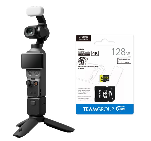 DJI Osmo Pocket 4 Creator Combo + TEAMGROUP PRO+ 128GB microSDXC