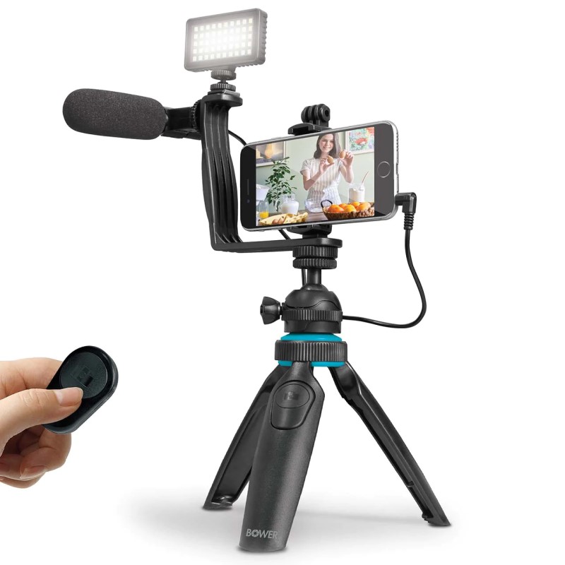 Bower Deluxe Photo Vlogger Kit w/ LED, Mic & Remote