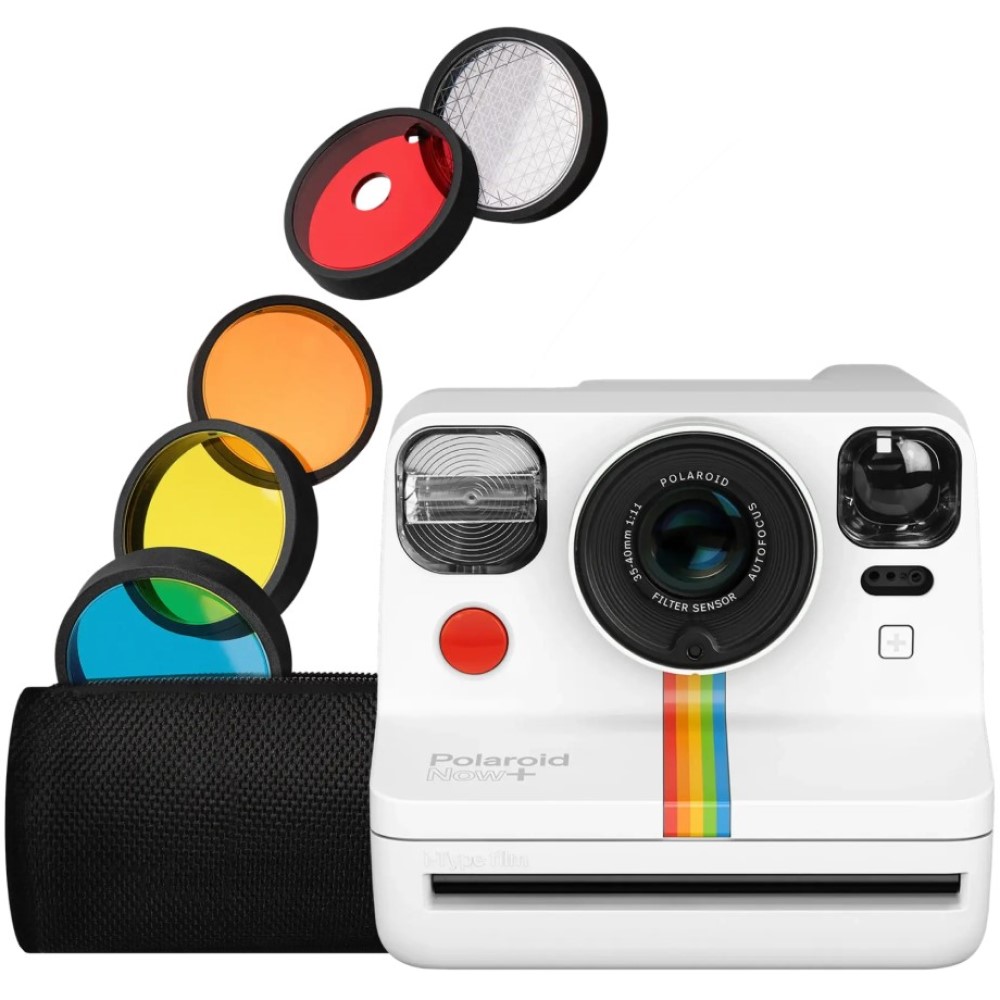 ppareil photo instantané Polaroid Now+ i-Type avec filtres d'objectif bonus (blanc) avec filtres d'objectif bonus (blanc