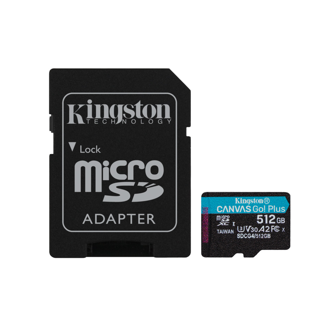 Kingston Canvas Go Plus G4 512 Go microSDXC UHS-I U3 A2 V30