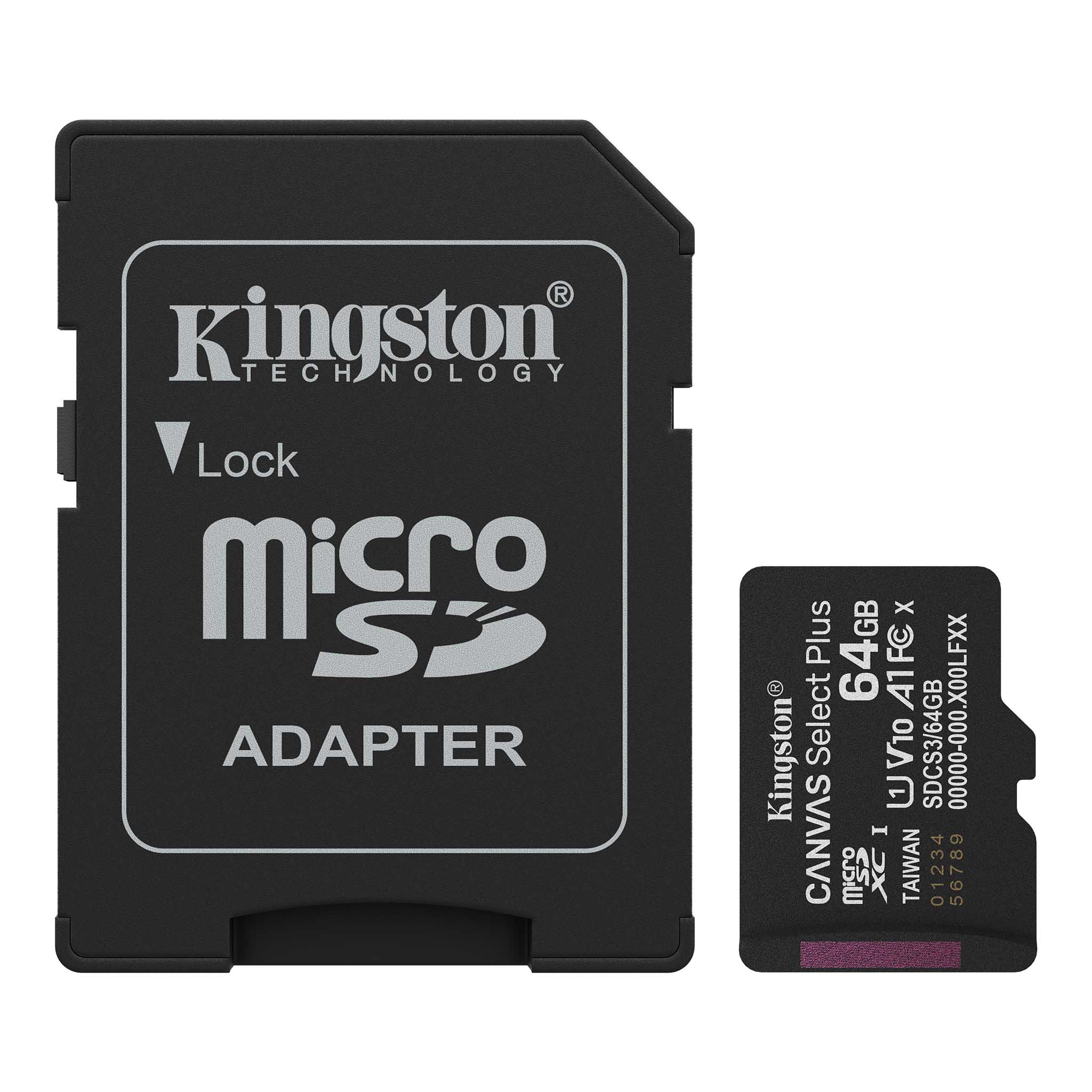Kingston Canvas Select Plus 64 Go microSDXC UHS-I U1 A1 V10