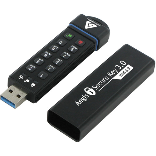 Apricorn Aegis Secure Key 3.0 - USB flash drive - encrypted - 30 GB - USB 3.0 (ASK3-30GB)